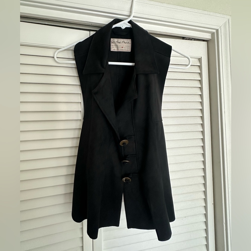We The Free Lacey Vegan Suede Black Vest